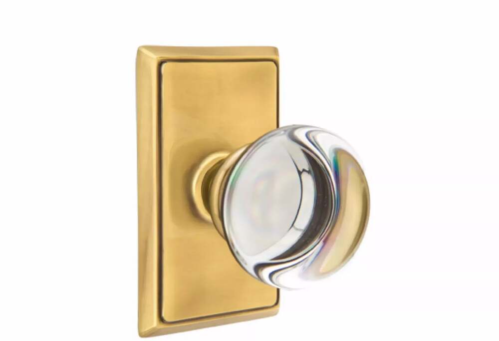 Emtek C8121PCUS7 Providence Glass Knob With Rectangular Rosette